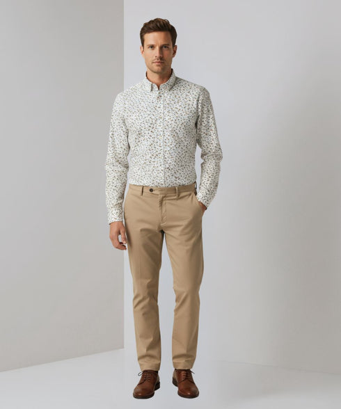chemise blanche imprimée floral